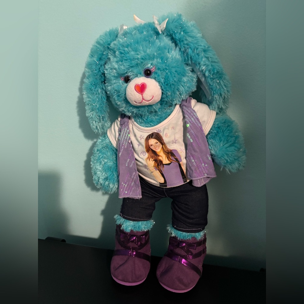 Build-A-Bear Turquoise Bunny with Outfit